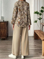Women’s Casual Floral Shirt & Solid Pants Co-Ord Se