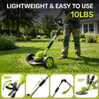 3-in-1 Cordless Lawn Mower with 2×21V Batteries, German Quality Lightweight Grass Trimmer