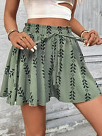 Summer printed women's casual loose-fitting shorts