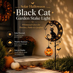 🌙 Solar-Powered Black Cat Garden Stake Light – Create a Magical Halloween Glow in Your Yard