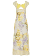 Women's floral print lace-trimmed jumpsuit, summer women's wear