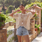 Sexy Hollow Short-Sleeve Sweater