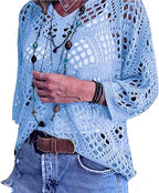 Women's Bohemian Style V-neck Open-front Crochet Top