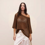 Sexy Hollow Short-Sleeve Sweater