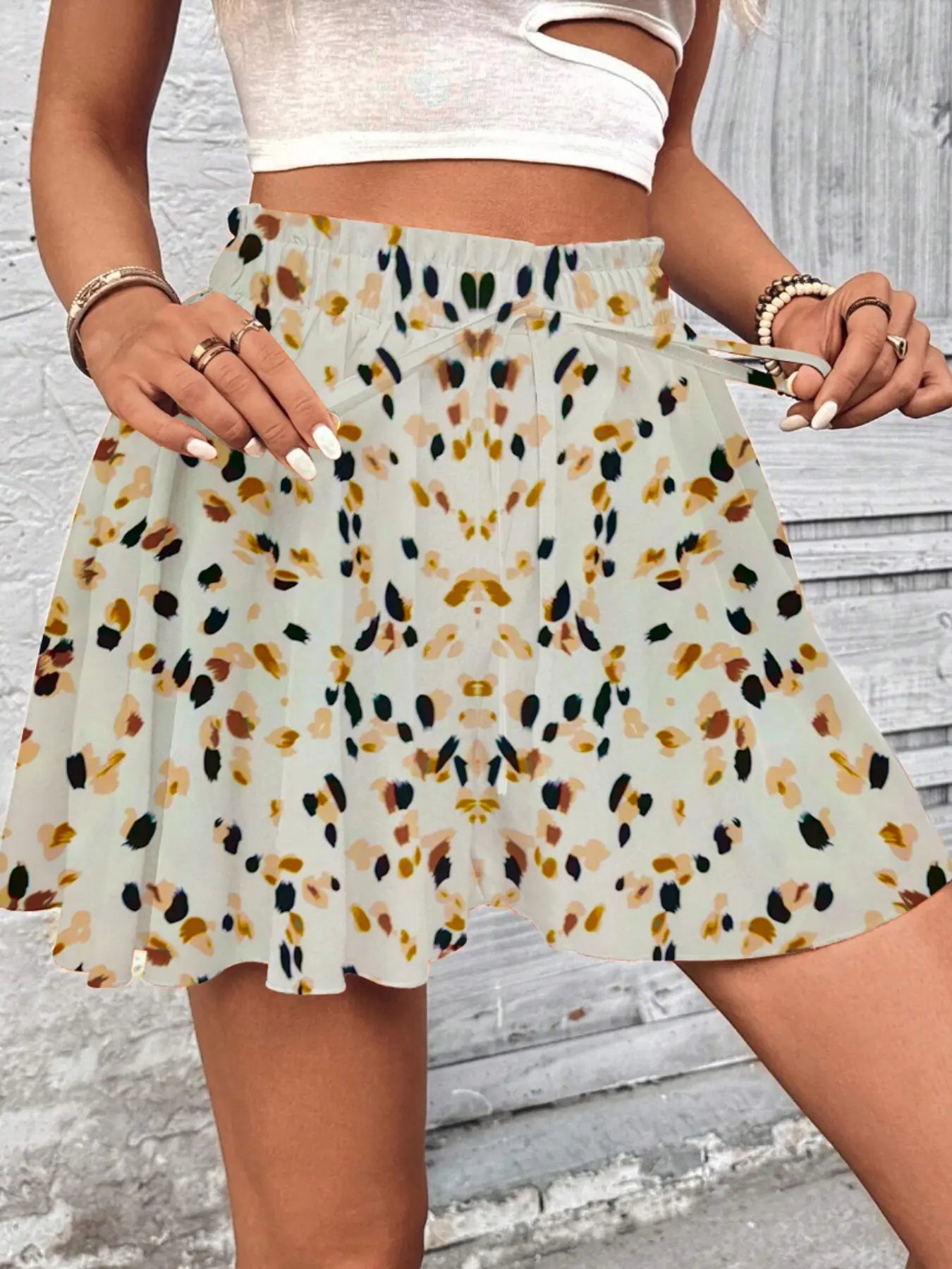 Summer printed women's casual loose-fitting shorts