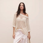 Sexy Hollow Short-Sleeve Sweater