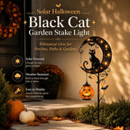 🌙 Solar-Powered Black Cat Garden Stake Light – Create a Magical Halloween Glow in Your Yard