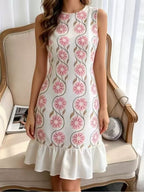 Blossom Sleeveless Ruffle Hem Dress