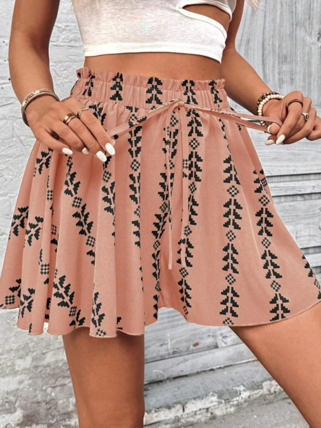 Summer printed women's casual loose-fitting shorts