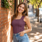 Square Neck Jacquard Tank top