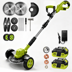 3-in-1 Cordless Lawn Mower with 2×21V Batteries, German Quality Lightweight Grass Trimmer