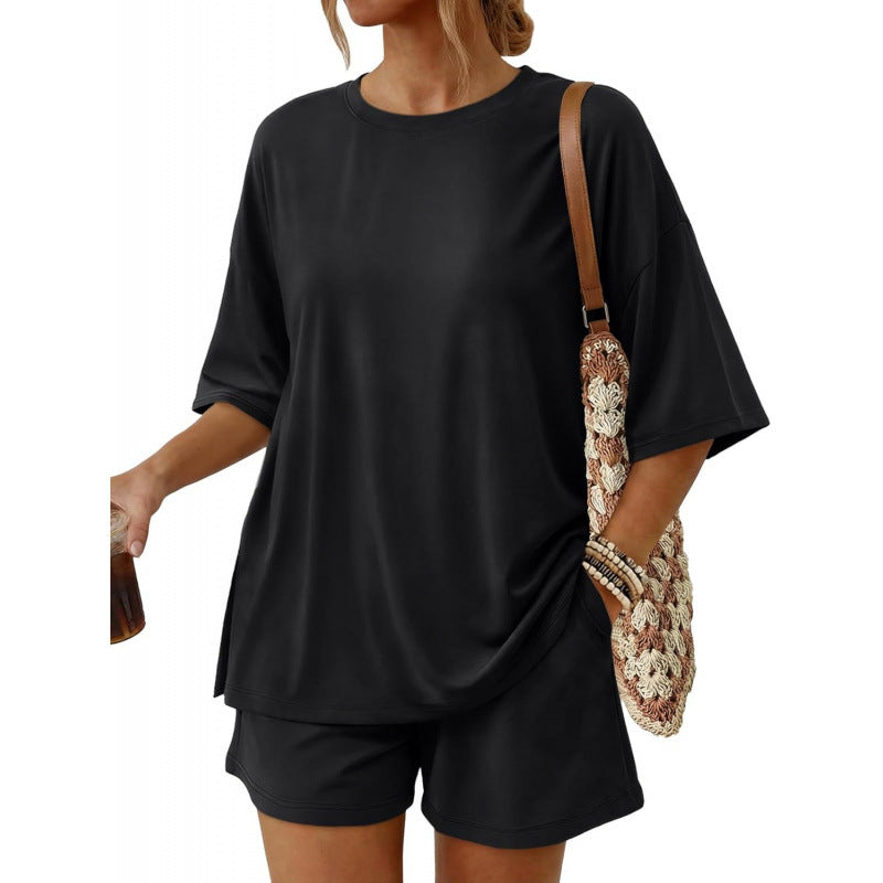 2 Piece Summer Set Oversized Top & Loose Fit Shorts with Pockets