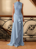 Lace Floral Pattern Evening Gown