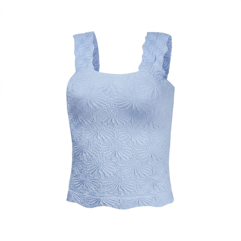 Square Neck Jacquard Tank top