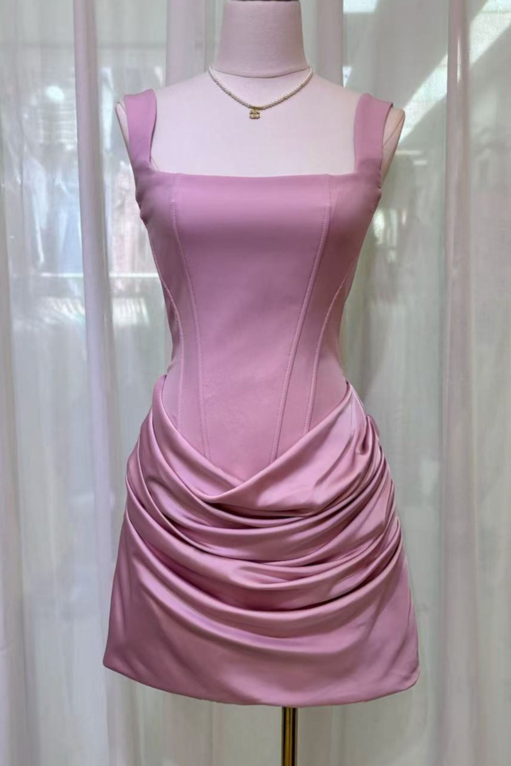📦LAST DAY SAVE 49% ⏰Square neckline belted mini dress