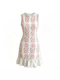 Blossom Sleeveless Ruffle Hem Dress