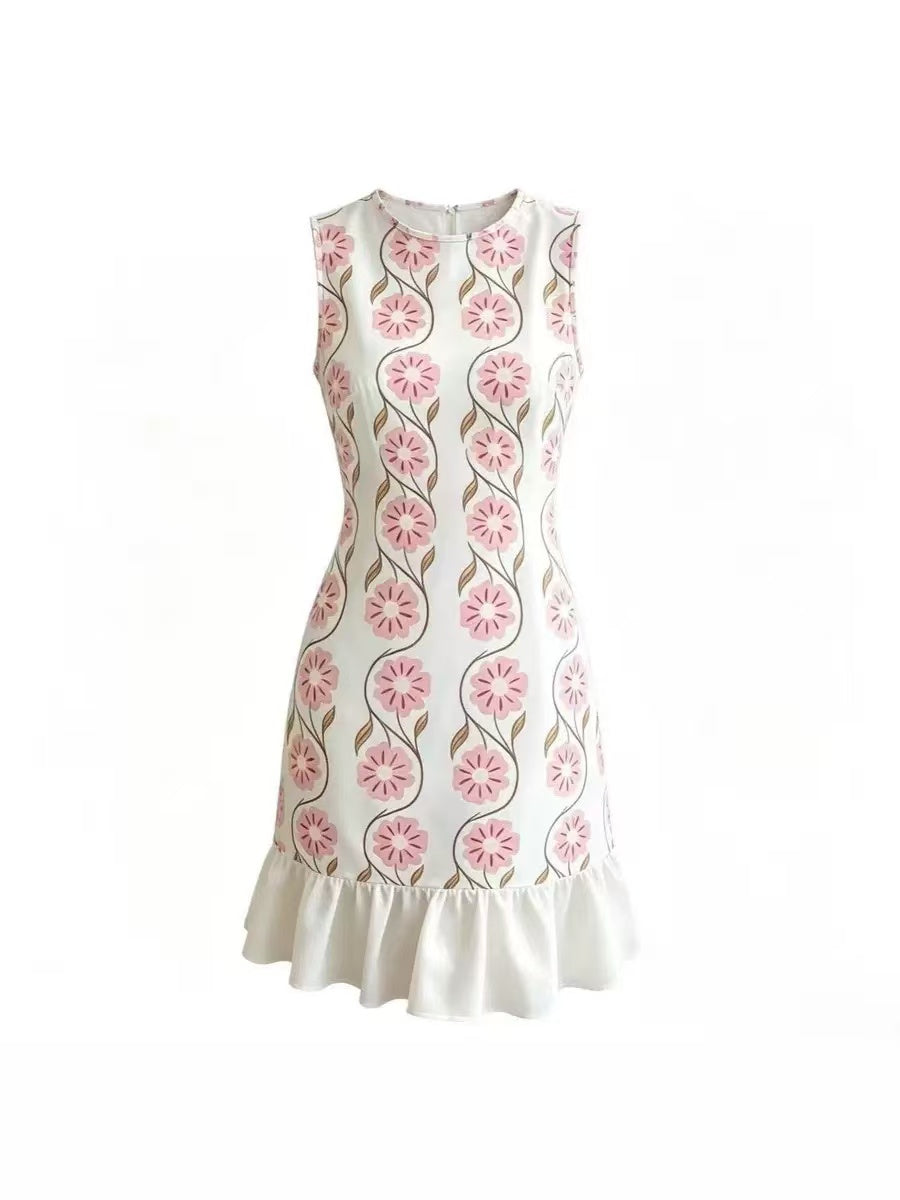 Blossom Sleeveless Ruffle Hem Dress