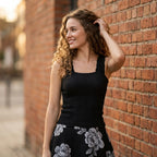 Square Neck Jacquard Tank top