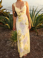 Women's floral print lace-trimmed jumpsuit, summer women's wear
