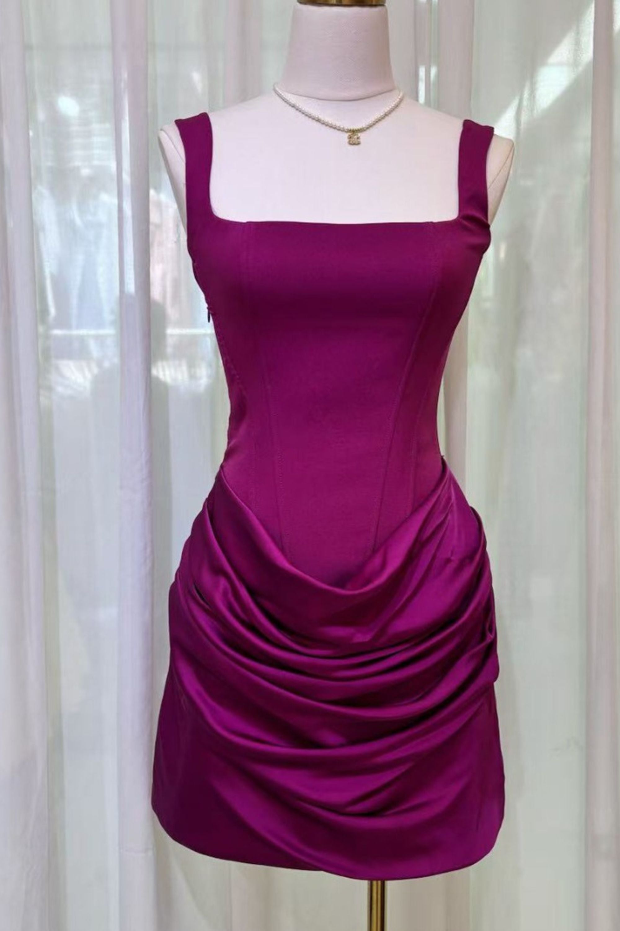 📦LAST DAY SAVE 49% ⏰Square neckline belted mini dress