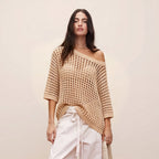 Sexy Hollow Short-Sleeve Sweater