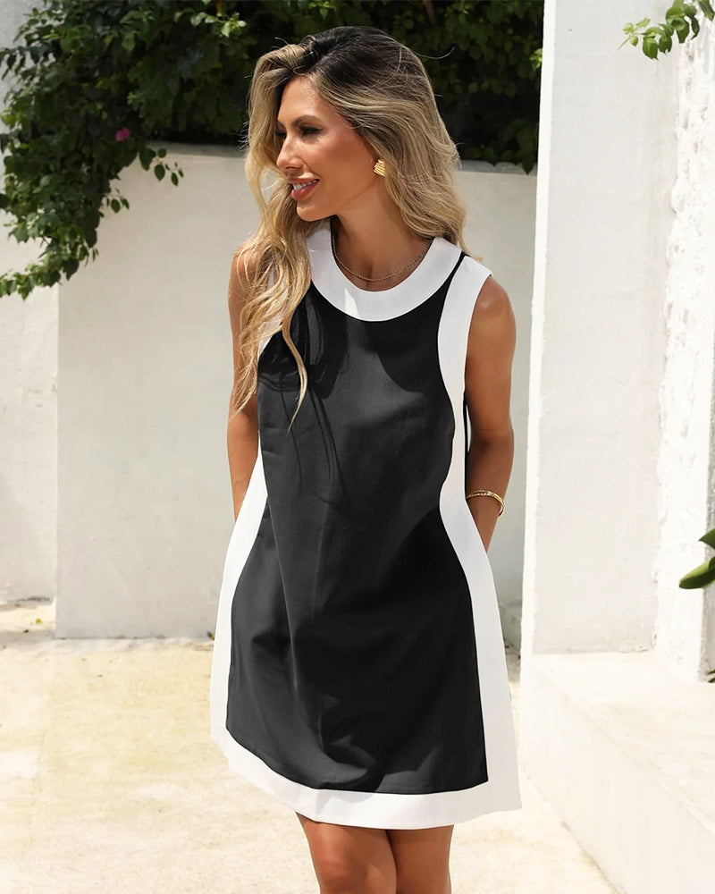Women's 2 Piece Sets Casual Color Block Crewneck Short Sleeve Pullover Tops Matching Shorts with Pockets